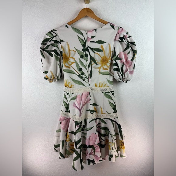 Perfect like new PatBO Jasmine Puff sleeve mini dress size 8 - Picture 7 of 8